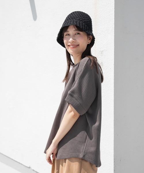 URBAN RESEARCH DOORS(アーバンリサーチドアーズ)の「『UVカット』コットンリネン針抜きプルオーバー(Tシャツ/カットソー・レディース・パープル/ホワイト系その他/グリーン系その他/チャコールグレー・MEDIUM)」の10枚目の写真