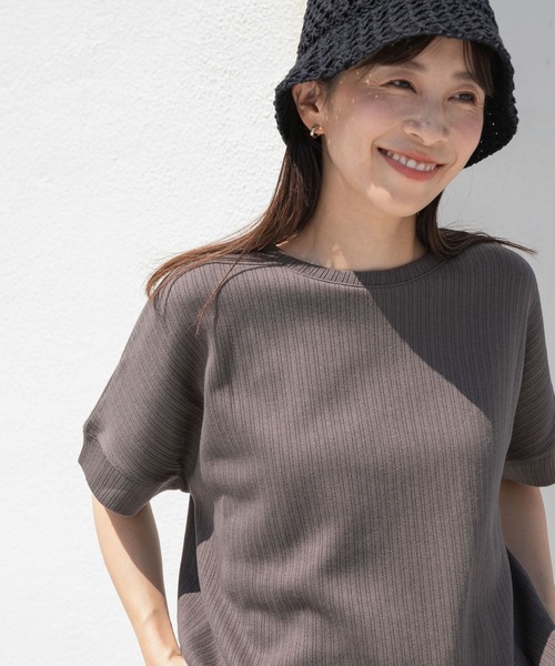 URBAN RESEARCH DOORS(アーバンリサーチドアーズ)の「『UVカット』コットンリネン針抜きプルオーバー(Tシャツ/カットソー・レディース・パープル/ホワイト系その他/グリーン系その他/チャコールグレー・MEDIUM)」の11枚目の写真