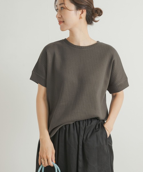 URBAN RESEARCH DOORS(アーバンリサーチドアーズ)の「『UVカット』コットンリネン針抜きプルオーバー(Tシャツ/カットソー・レディース・パープル/ホワイト系その他/グリーン系その他/チャコールグレー・MEDIUM)」の15枚目の写真