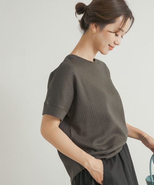 URBAN RESEARCH DOORS(アーバンリサーチドアーズ)の「『UVカット』コットンリネン針抜きプルオーバー(Tシャツ/カットソー・レディース・パープル/ホワイト系その他/グリーン系その他/チャコールグレー・MEDIUM)」の18枚目の写真