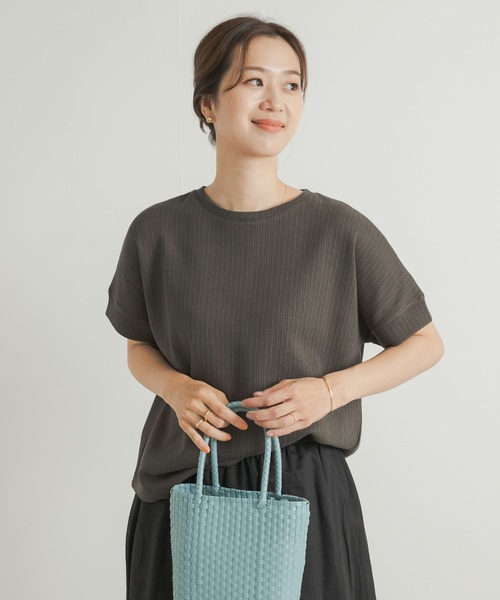 URBAN RESEARCH DOORS(アーバンリサーチドアーズ)の「『UVカット』コットンリネン針抜きプルオーバー(Tシャツ/カットソー・レディース・パープル/ホワイト系その他/グリーン系その他/チャコールグレー・MEDIUM)」の19枚目の写真