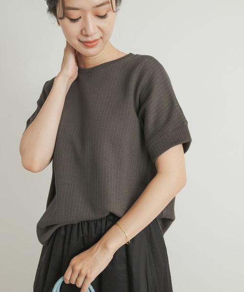 URBAN RESEARCH DOORS(アーバンリサーチドアーズ)の「『UVカット』コットンリネン針抜きプルオーバー(Tシャツ/カットソー・レディース・パープル/ホワイト系その他/グリーン系その他/チャコールグレー・MEDIUM)」の22枚目の写真