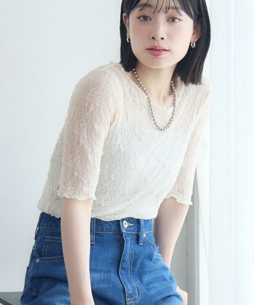 RETRO GIRL（レトロガール）の「レーストップス（Tシャツ/カットソー・レディース・レッド/ブラック/ナチュラル・FREE）」の22枚目の写真