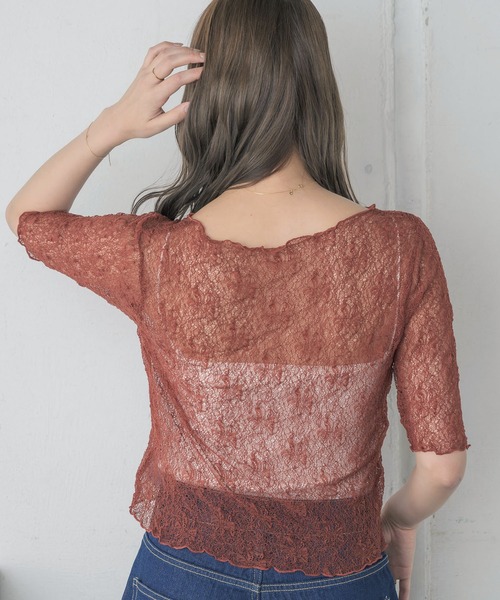 RETRO GIRL（レトロガール）の「レーストップス（Tシャツ/カットソー・レディース・レッド/ブラック/ナチュラル・FREE）」の12枚目の写真