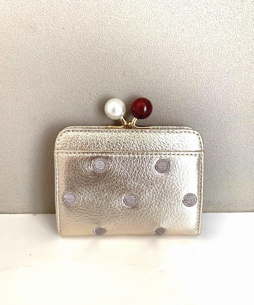 Q（キュー）の「ドットウォレット（コインケース・レディース・ブルー/ゴールド・ONE SIZE）」の7枚目の写真