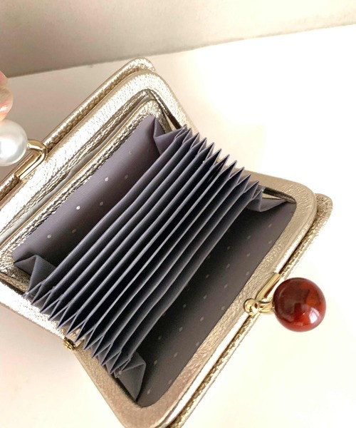 Q（キュー）の「ドットウォレット（コインケース・レディース・ブルー/ゴールド・ONE SIZE）」の3枚目の写真