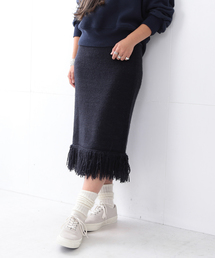 Ray BEAMS | ★Ray BEAMS / フリンジ ヘム ニット スカート(スカート)