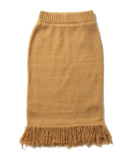 Ray BEAMS（レイビームス）の「Ray BEAMS / フリンジ ヘム ニット スカート（スカート・レディース・ブラウン系その他/ネイビー・1/0）」の4枚目の写真