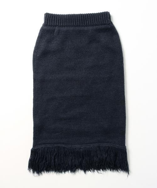 Ray BEAMS（レイビームス）の「Ray BEAMS / フリンジ ヘム ニット スカート（スカート・レディース・ブラウン系その他/ネイビー・1/0）」の6枚目の写真