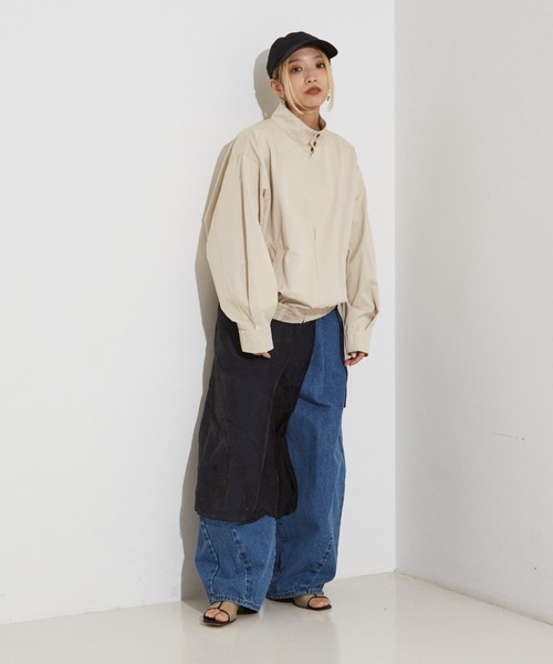 NOMINE(ノミネ)の「【セットアップ着用可】シアー ラップ スカート(スカート・レディース・グレイッシュベージュ/ピンク/ブラウン/ブラック・フリー)」の9枚目の写真