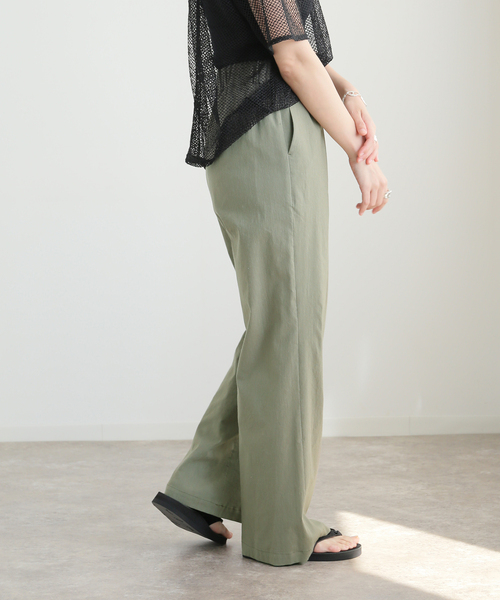 journal standard L'essage（ジャーナルスタンダードレサージュ）の「《追加2》綿麻イージーフレアパンツ（スラックス・レディース・ネイビー/ブラック/カーキ・38/36）」の21枚目の写真