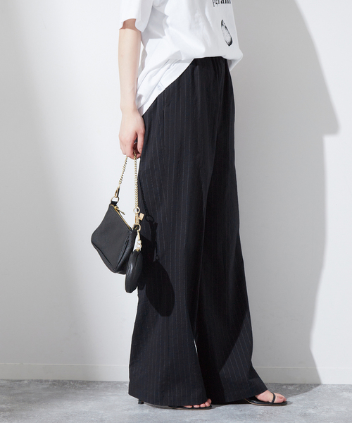 journal standard L'essage（ジャーナルスタンダードレサージュ）の「《追加2》綿麻イージーフレアパンツ（スラックス・レディース・ネイビー/ブラック/カーキ・38/36）」の14枚目の写真