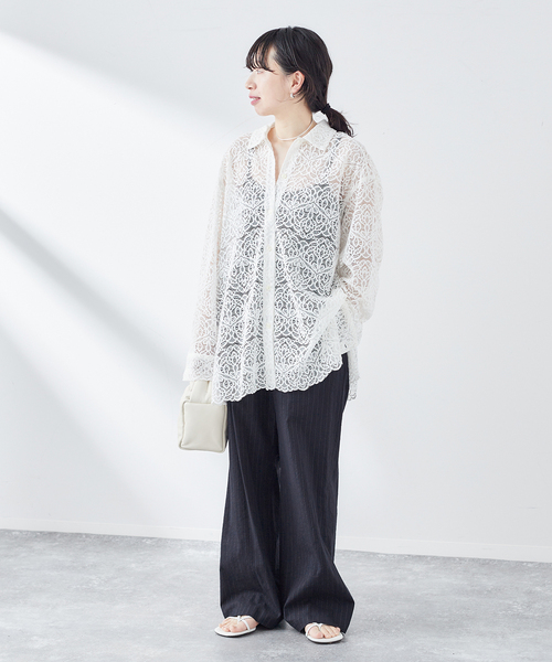 journal standard L'essage（ジャーナルスタンダードレサージュ）の「《追加2》綿麻イージーフレアパンツ（スラックス・レディース・ネイビー/ブラック/カーキ・38/36）」の15枚目の写真