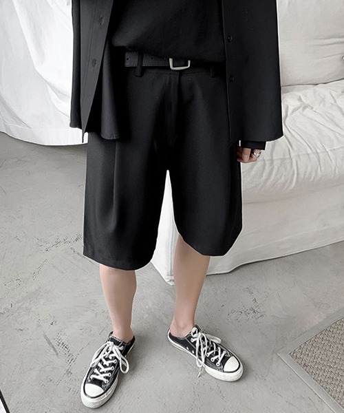 SEN TOKYO（セントーキョー）の「洗練大人カジュアル。タック入り ハーフスラックス（スラックス・メンズ・ブラック/ホワイト・M/L/XL）」の4枚目の写真