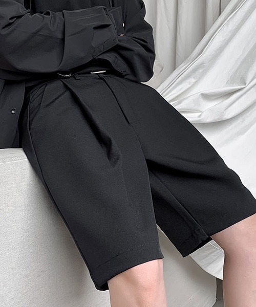 SEN TOKYO（セントーキョー）の「洗練大人カジュアル。タック入り ハーフスラックス（スラックス・メンズ・ブラック/ホワイト・M/L/XL）」の5枚目の写真