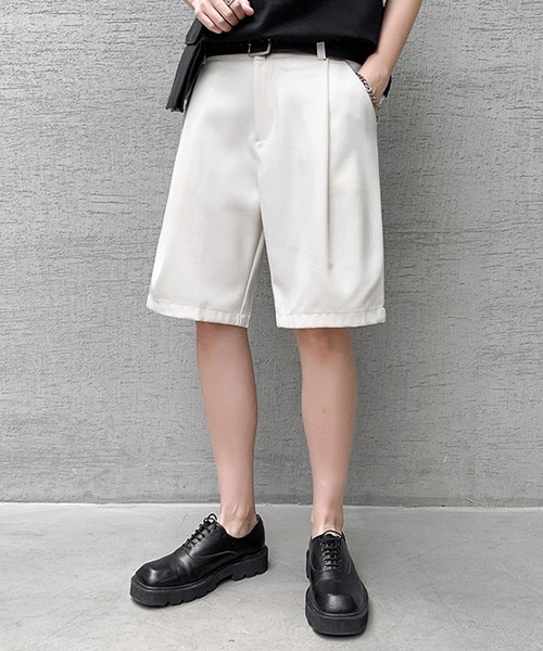 SEN TOKYO（セントーキョー）の「洗練大人カジュアル。タック入り ハーフスラックス（スラックス・メンズ・ブラック/ホワイト・M/L/XL）」の11枚目の写真