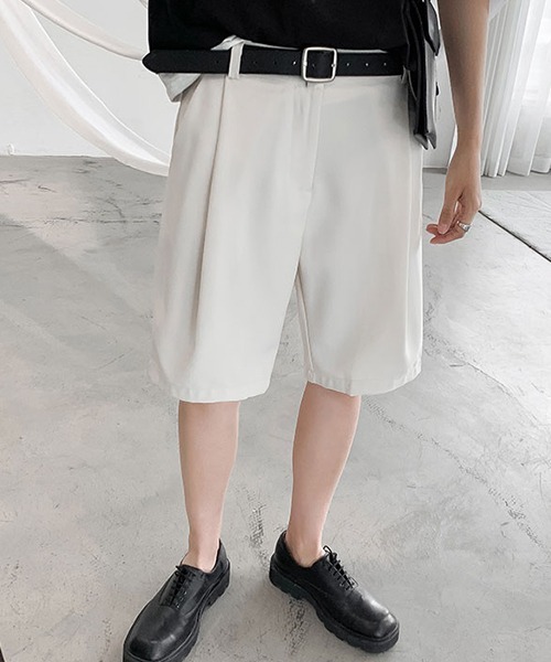 SEN TOKYO（セントーキョー）の「洗練大人カジュアル。タック入り ハーフスラックス（スラックス・メンズ・ブラック/ホワイト・M/L/XL）」の12枚目の写真