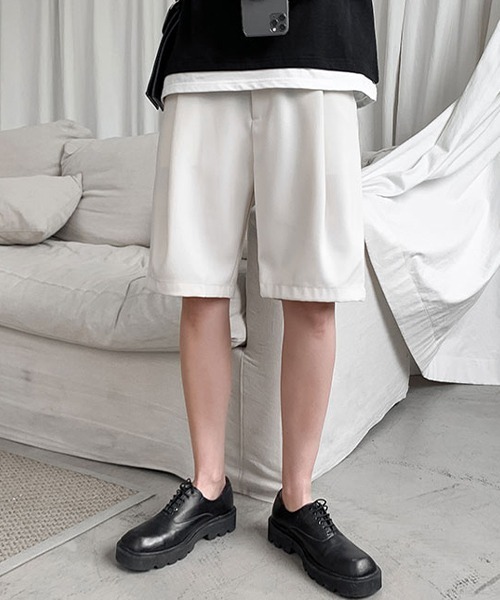 SEN TOKYO（セントーキョー）の「洗練大人カジュアル。タック入り ハーフスラックス（スラックス・メンズ・ブラック/ホワイト・M/L/XL）」の15枚目の写真