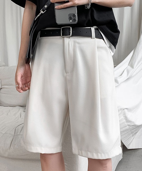 SEN TOKYO（セントーキョー）の「洗練大人カジュアル。タック入り ハーフスラックス（スラックス・メンズ・ブラック/ホワイト・M/L/XL）」の16枚目の写真