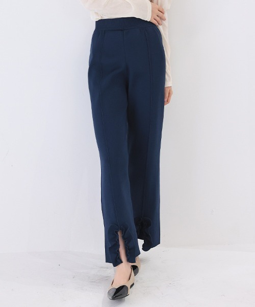 DONOBAN(ドノバン)の「ミラノリブフリルパンツ(その他パンツ・レディース・ネイビー/グレー/ブラック・LONG/SHORT)」の3枚目の写真