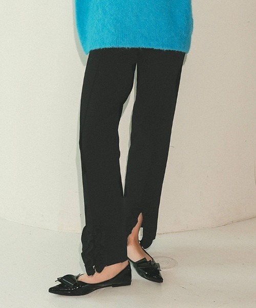 DONOBAN(ドノバン)の「ミラノリブフリルパンツ(その他パンツ・レディース・ネイビー/グレー/ブラック・LONG/SHORT)」の1枚目の写真
