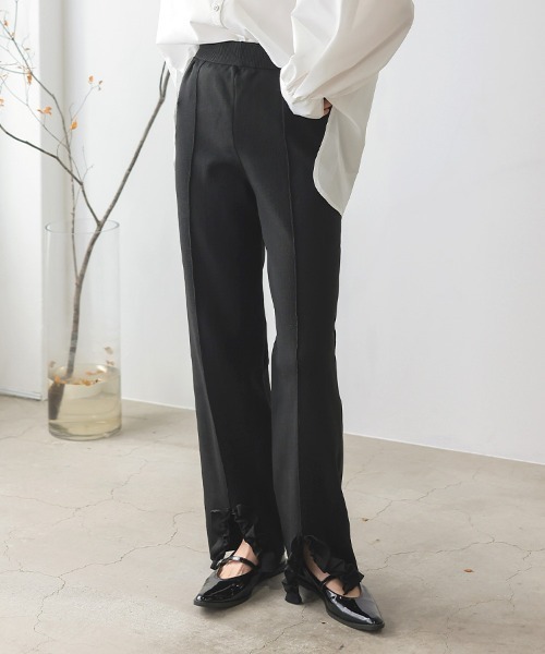 DONOBAN(ドノバン)の「ミラノリブフリルパンツ(その他パンツ・レディース・ネイビー/グレー/ブラック・LONG/SHORT)」の20枚目の写真