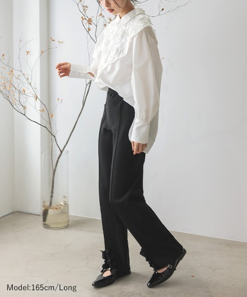 DONOBAN(ドノバン)の「ミラノリブフリルパンツ(その他パンツ・レディース・ネイビー/グレー/ブラック・LONG/SHORT)」の21枚目の写真