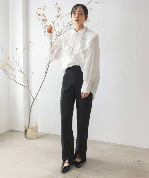 DONOBAN(ドノバン)の「ミラノリブフリルパンツ(その他パンツ・レディース・ネイビー/グレー/ブラック・LONG/SHORT)」の22枚目の写真