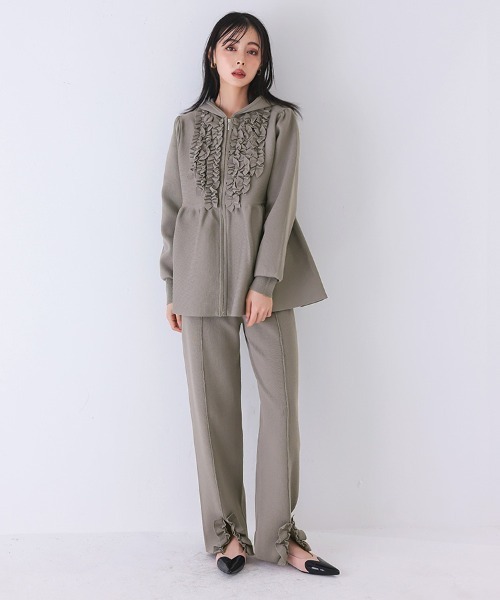 DONOBAN(ドノバン)の「ミラノリブフリルパンツ(その他パンツ・レディース・ネイビー/グレー/ブラック・LONG/SHORT)」の15枚目の写真