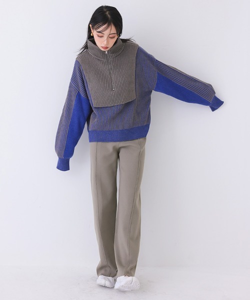 DONOBAN(ドノバン)の「ミラノリブフリルパンツ(その他パンツ・レディース・ネイビー/グレー/ブラック・LONG/SHORT)」の18枚目の写真