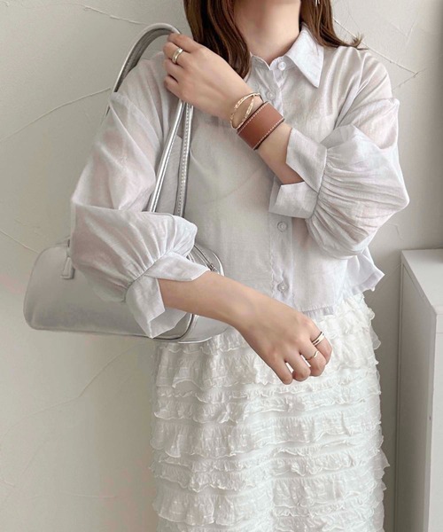 apres jour clair(アプレジュールクレア)の「【apres jour clair】アソートショートシアーシャツ【ZOZOTOWN限定アイテム】(シャツ/ブラウス・レディース・オフホワイト/ブラック系その他/サックスブルー/ホワイト系その他・フリー/X-LARGE)」の15枚目の写真