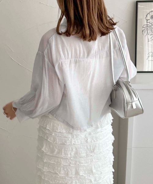 apres jour clair(アプレジュールクレア)の「【apres jour clair】アソートショートシアーシャツ【ZOZOTOWN限定アイテム】(シャツ/ブラウス・レディース・オフホワイト/ブラック系その他/サックスブルー/ホワイト系その他・フリー/X-LARGE)」の14枚目の写真