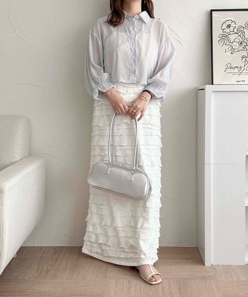 apres jour clair(アプレジュールクレア)の「【apres jour clair】アソートショートシアーシャツ【ZOZOTOWN限定アイテム】(シャツ/ブラウス・レディース・オフホワイト/ブラック系その他/サックスブルー/ホワイト系その他・フリー/X-LARGE)」の13枚目の写真