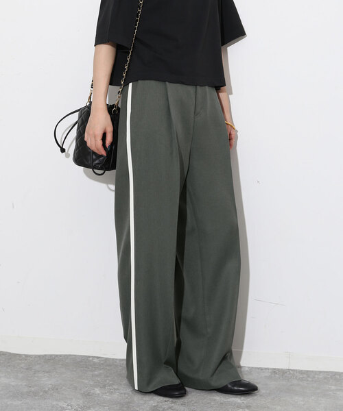 SLOBE IENA(スローブイエナ)の「パウダーツイルサイドラインスラックス(スラックス・レディース・グレー/ベージュ・36/38)」の2枚目の写真