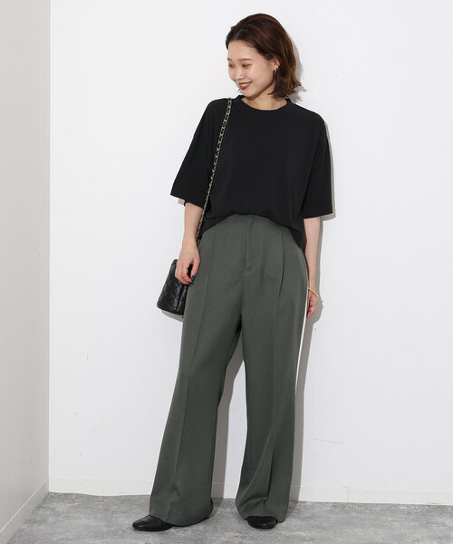 SLOBE IENA(スローブイエナ)の「パウダーツイルサイドラインスラックス(スラックス・レディース・グレー/ベージュ・36/38)」の3枚目の写真