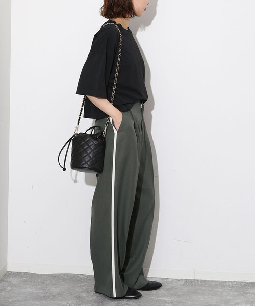 【SLOBE IENA】ツイルサイドボタンハイウエストパンツ チェック SLOBE IENA】ツイルサイドボタンハイウエストパンツ チェック