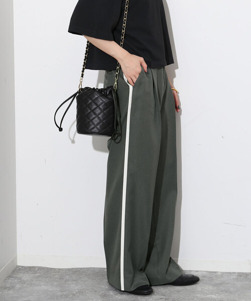 SLOBE IENA(スローブイエナ)の「パウダーツイルサイドラインスラックス(スラックス・レディース・グレー/ベージュ・36/38)」の8枚目の写真