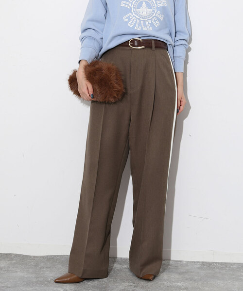 SLOBE IENA(スローブイエナ)の「パウダーツイルサイドラインスラックス(スラックス・レディース・グレー/ベージュ・36/38)」の14枚目の写真