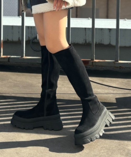 セール】極盛り厚底ストレッチロングブーツ（ブーツ）｜VIVIAN