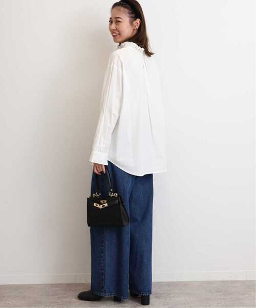 JOURNAL STANDARD relume（ジャーナルスタンダード　レリューム）の「《追加7》ハイカウントコットンスタンドカラー2way（シャツ/ブラウス・レディース・ブルー系その他/ホワイト/ブラック・FREE）」の20枚目の写真