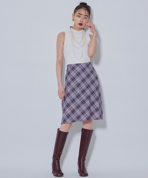 Narcissus（ナルシス）の「ハイネックニットノースリーブ　タンク（タンクトップ・レディース・ブラック/ホワイト・FREE）」の14枚目の写真