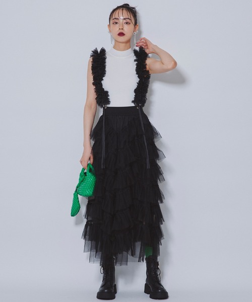 Narcissus（ナルシス）の「ハイネックニットノースリーブ　タンク（タンクトップ・レディース・ブラック/ホワイト・FREE）」の16枚目の写真