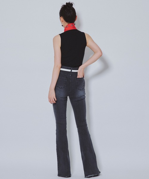 Narcissus（ナルシス）の「ハイネックニットノースリーブ　タンク（タンクトップ・レディース・ブラック/ホワイト・FREE）」の10枚目の写真