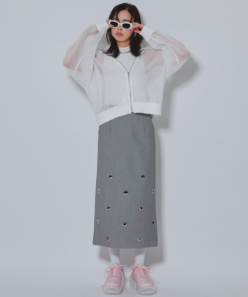 Narcissus（ナルシス）の「ハイネックニットノースリーブ　タンク（タンクトップ・レディース・ブラック/ホワイト・FREE）」の8枚目の写真