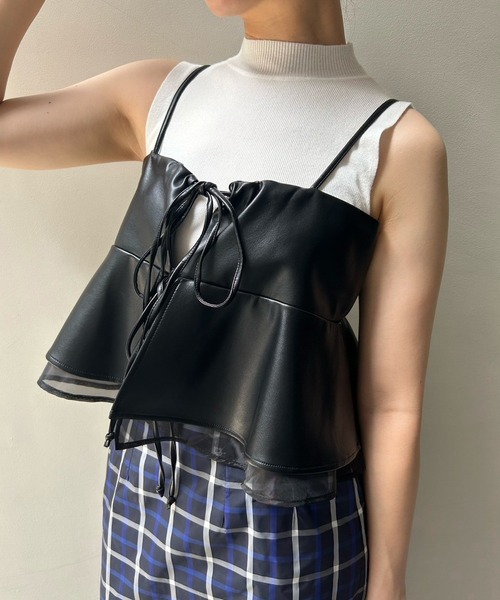 Narcissus（ナルシス）の「ハイネックニットノースリーブ　タンク（タンクトップ・レディース・ブラック/ホワイト・FREE）」の20枚目の写真