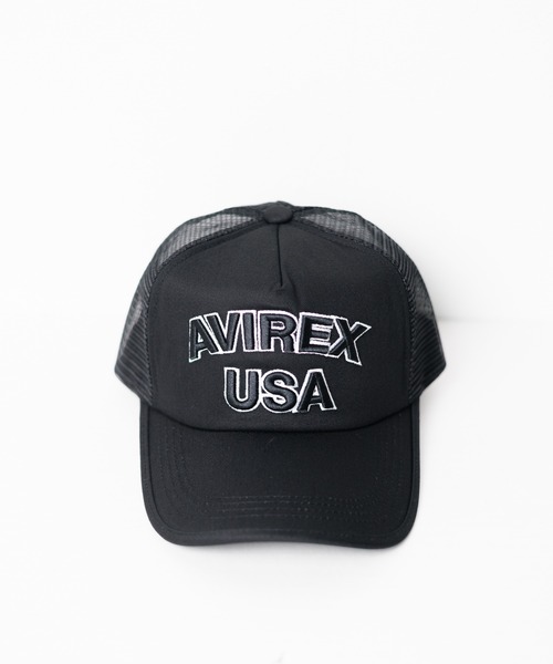AVIREX（アヴィレックス）の「【78】【AVIREX】LOGO MESH CAP（キャップ・メンズ・ホワイト/ネイビー/ブラック/グレー系カモフラージュ/オリーブ・FREE）」の3枚目の写真