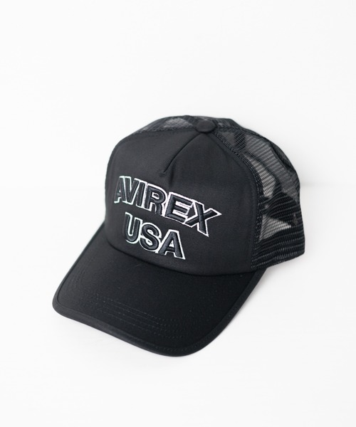 AVIREX（アヴィレックス）の「【78】【AVIREX】LOGO MESH CAP（キャップ・メンズ・ホワイト/ネイビー/ブラック/グレー系カモフラージュ/オリーブ・FREE）」の7枚目の写真