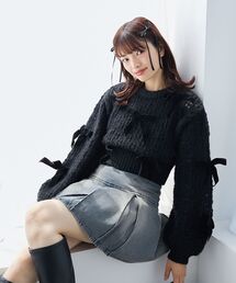 ロマンティックリボンニット