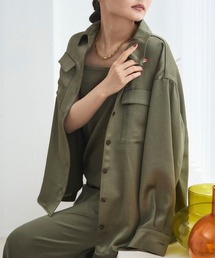 TITE IN THE STORE（ティテ　インザ　ストア）の「【セット対応】ヴィンテージサテンサファリシャツ《日本製》（シャツ/ブラウス）」