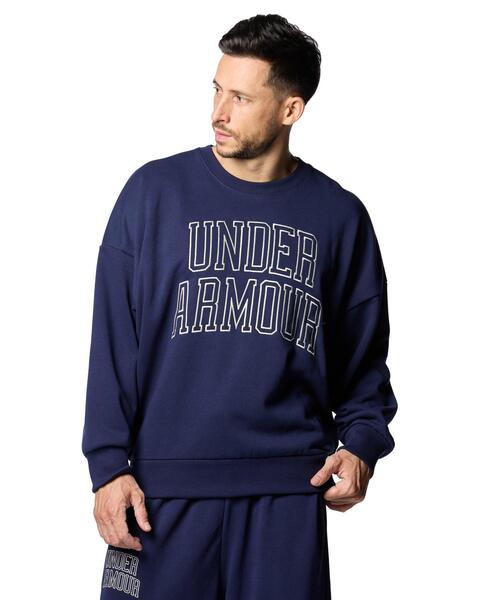 UNDER ARMOUR(アンダーアーマー)の「UAアイコン ヘビーウェイト テリー オーバーサイズ クルー(ライフスタイル/メンズ)(スウェット・メンズ・ネイビー・S/XL/M/3XL/L/2XL)」の8枚目の写真